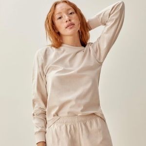 CLOSET CLOSING/LAST CHANCE✨NWT reformation boyfriend longsleeve tee in champagne